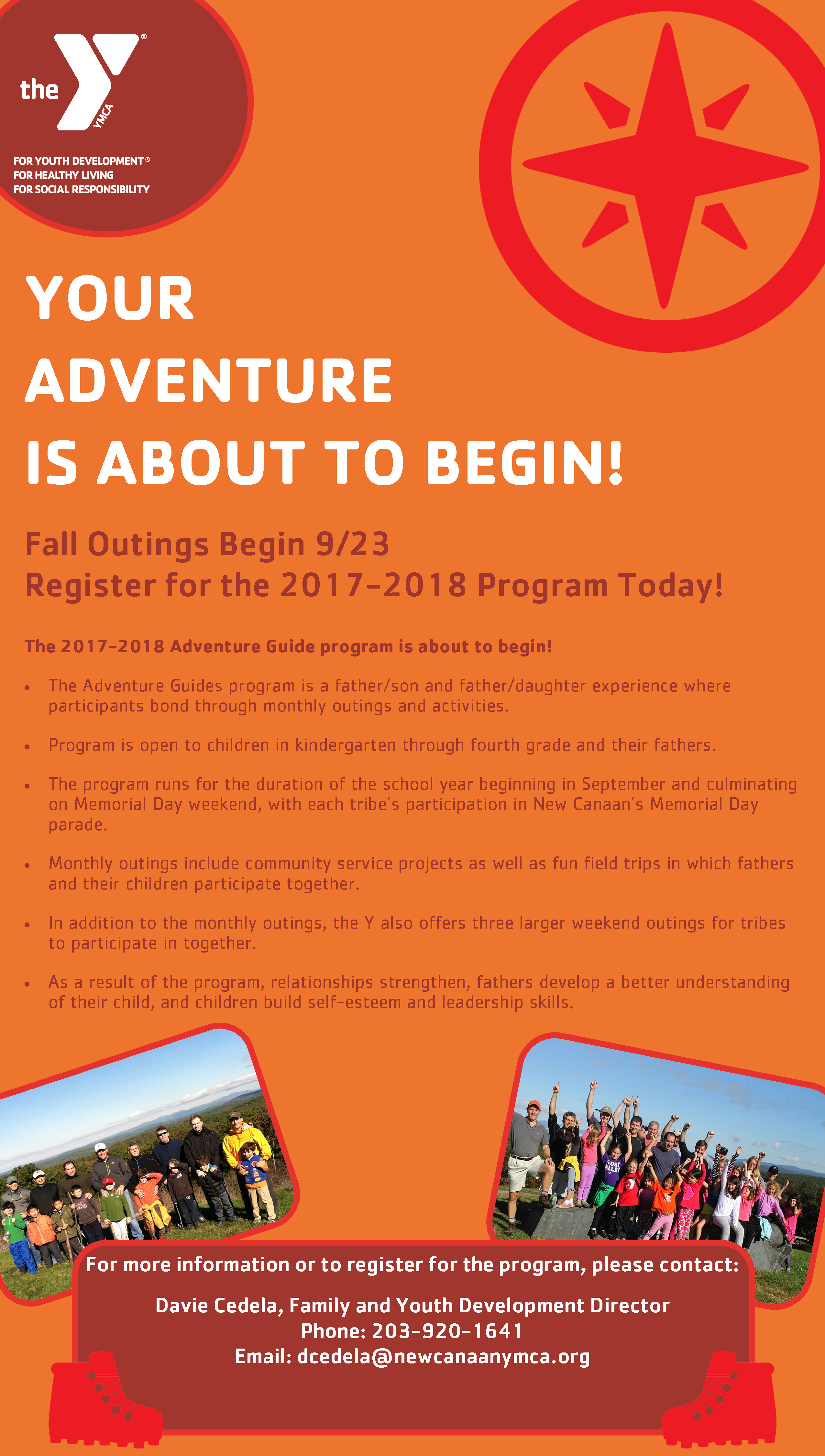adventure guides informational flyer 2017 new canaan ymca how to build a flyer